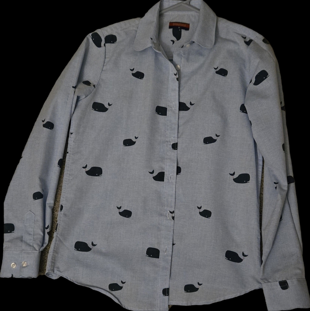 Blue Whale Print Shirt